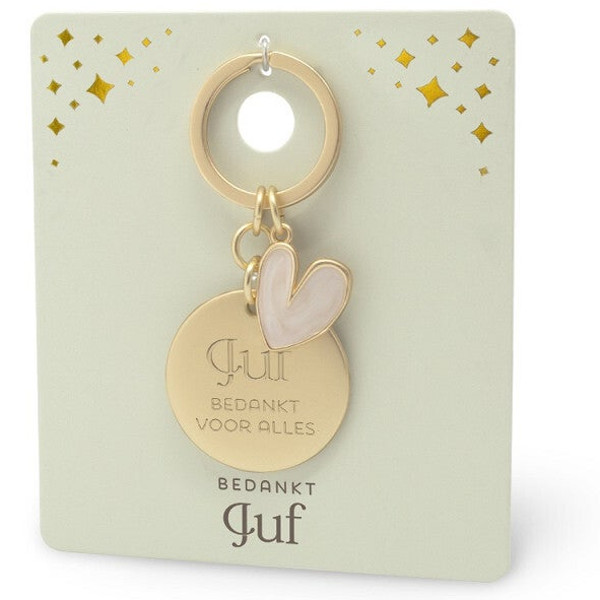 Sleutelhanger goud - Juf