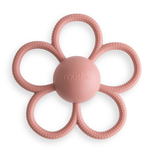 Mushie - Rattle Daisy - Dusty Rose
