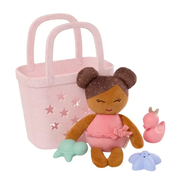 Lullababy - Pluche badpop met basket - Brown