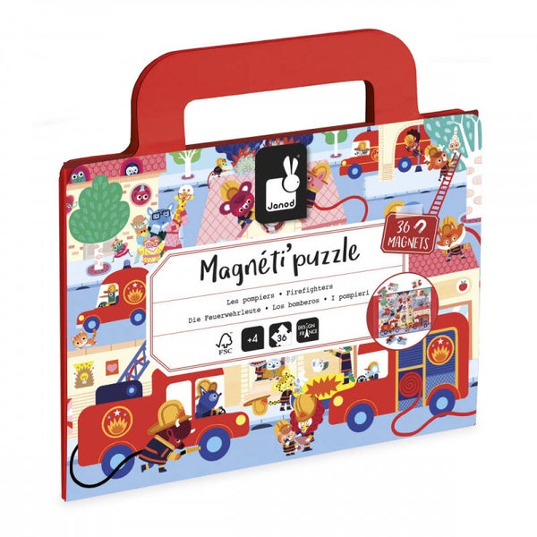 Janod - Magnetipuzzel - Brandweer
