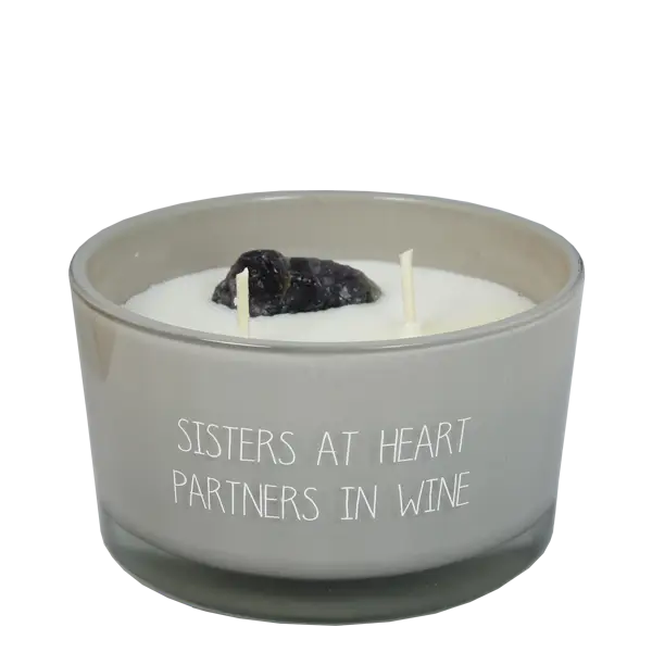 My Flame - Geurkaars met kristal - Sisters at heart, Partners in wine