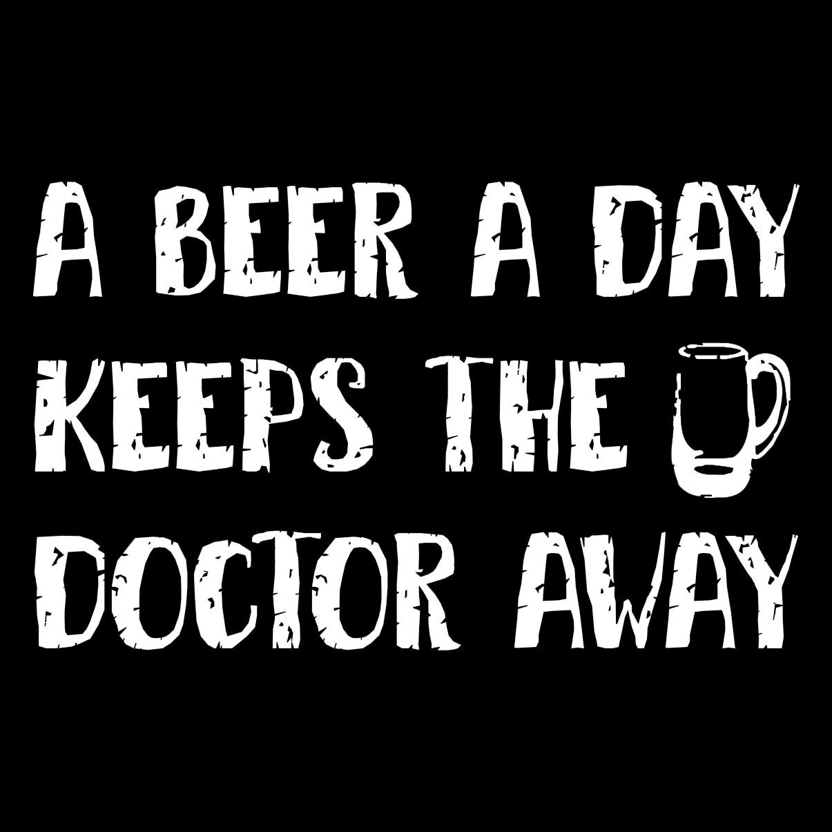 Onderzetter beer a day zwart