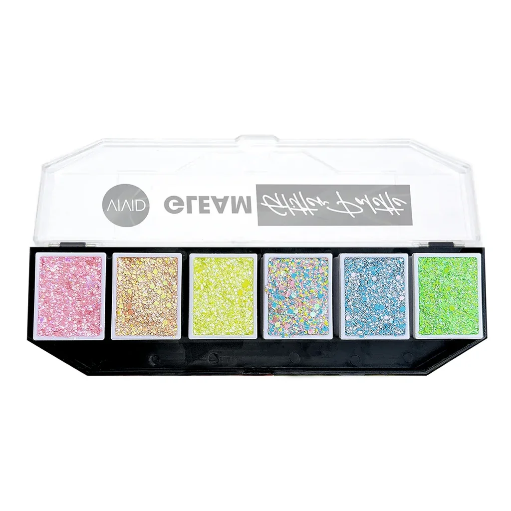 Vivid - Chunky glitter cream palette - Pastel Glow