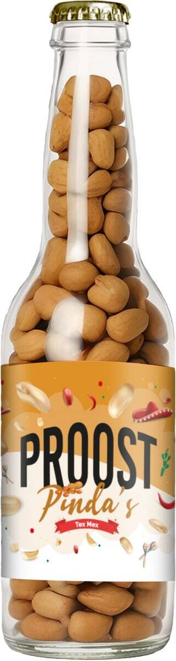 Bierflesje met pinda's - Tex Mex - Proost