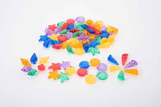 Tickit - Doorschijnende gekleurde schelpen