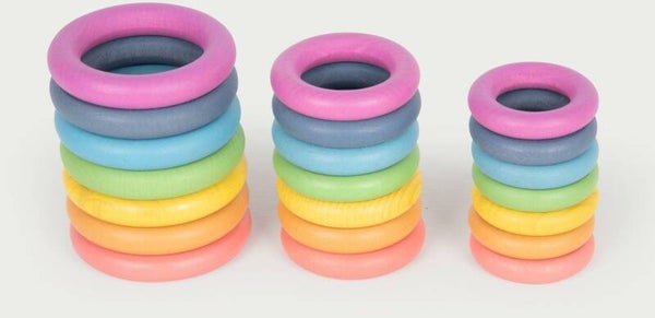 Tickit - Regenboog houten ringen