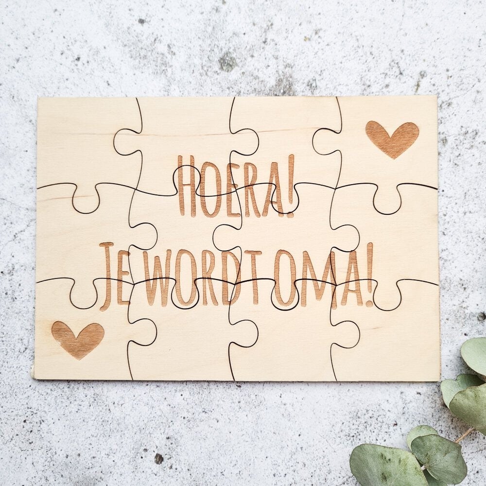Houten puzzel - Hoera! Je wordt oma!