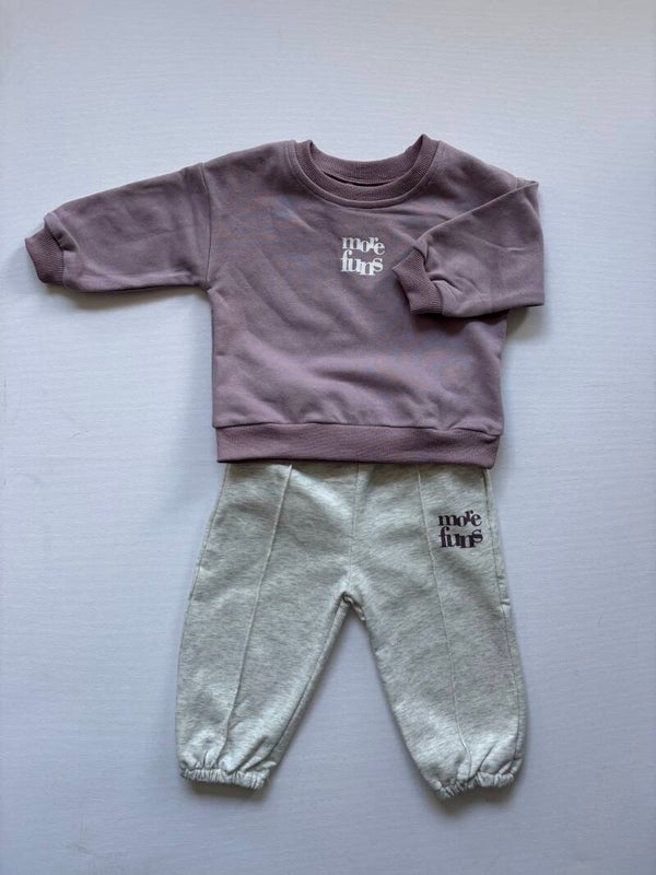 Meisjes Joggingpakje lila/grijs