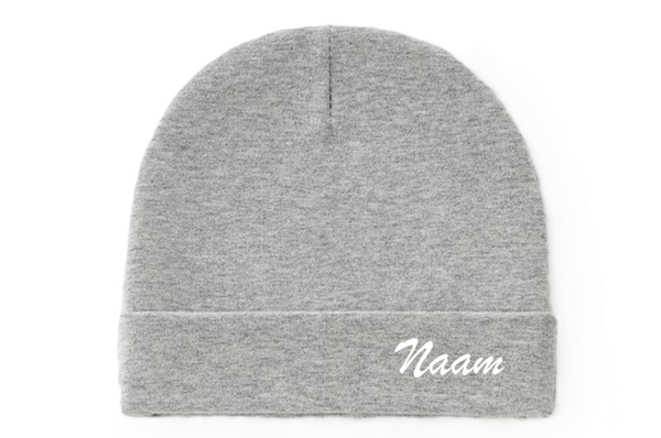 Newborn Mutsje met naam Grijs
