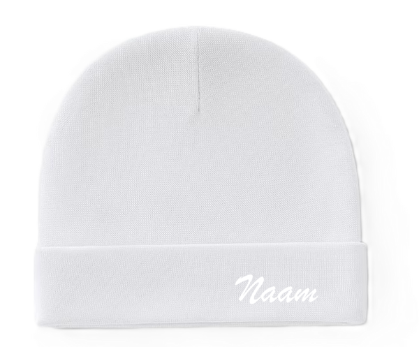 Newborn Mutsje met naam Wit