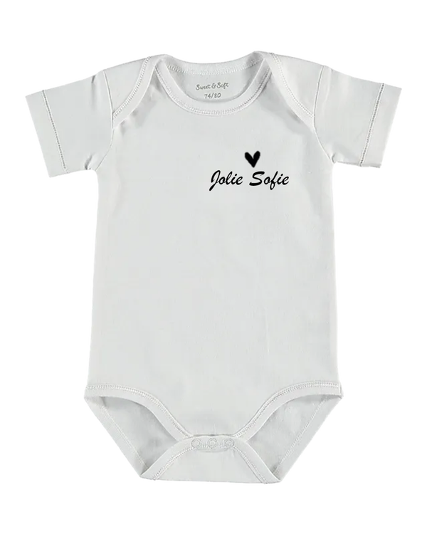 Romper met naam ( newborn) korte mouw