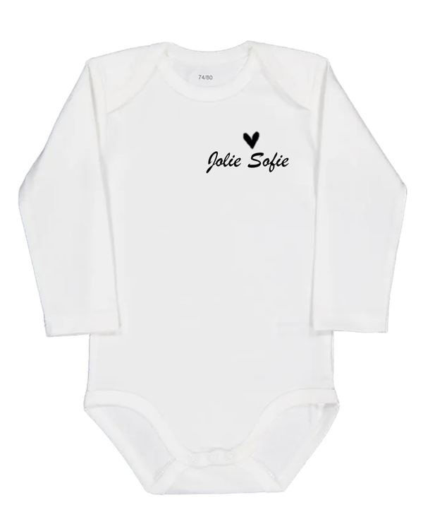Romper met naam  (new born) lange mouw