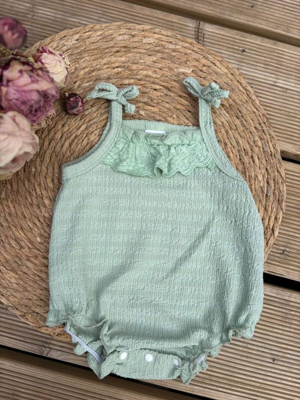 Schattige zomerromper groen maat 62