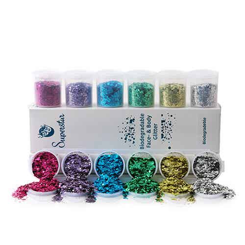 Superstar Biodegradable Chunky Glitter Mix 6-pack BASIC - 100 ml