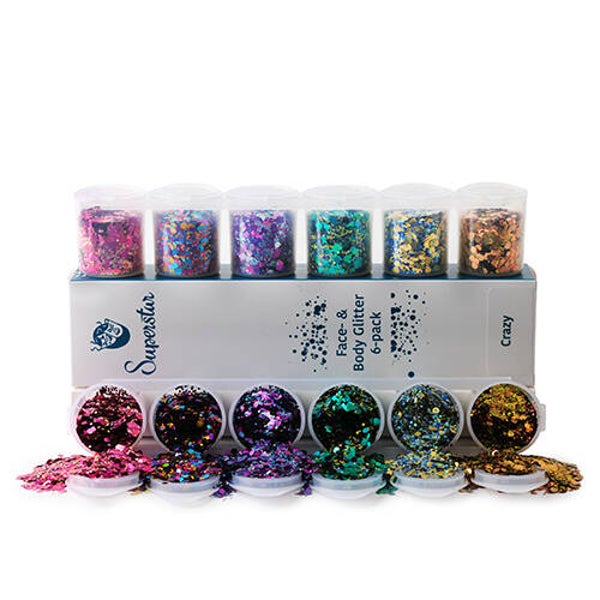 Superstar Crazy Chunky Glitter Mix 6-pack 130 ml