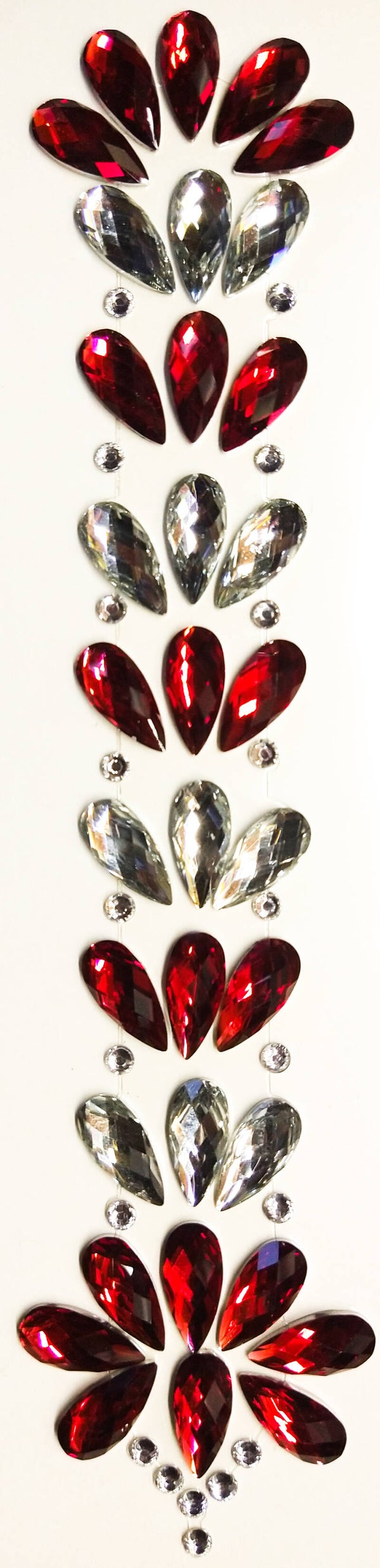 Hair Jewels - Plaksteentjes - A5 rood-zilver