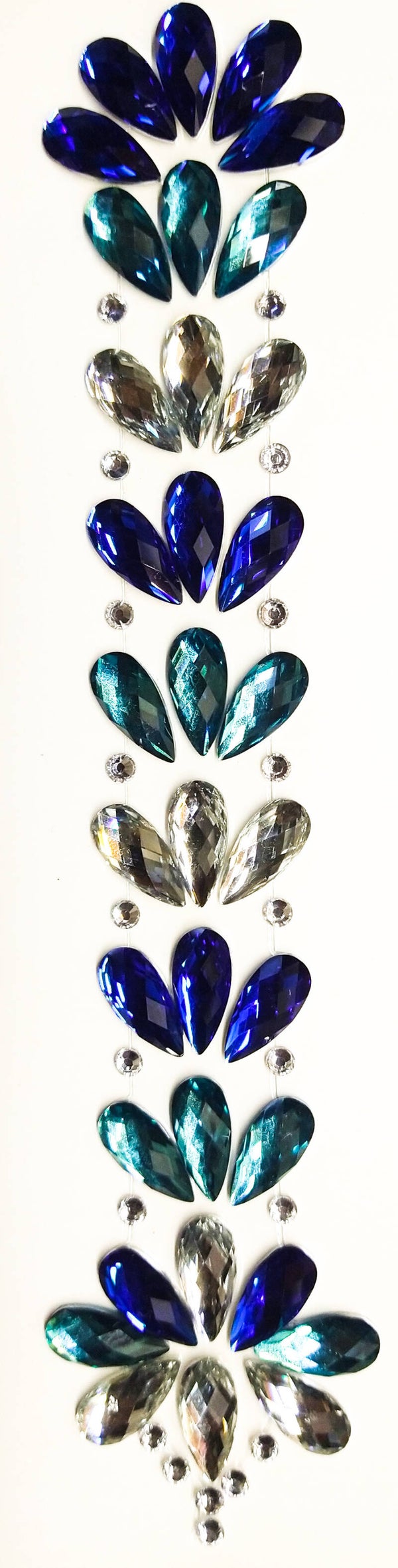 Hair Jewels - Plaksteentjes - B15 blauw-zilver