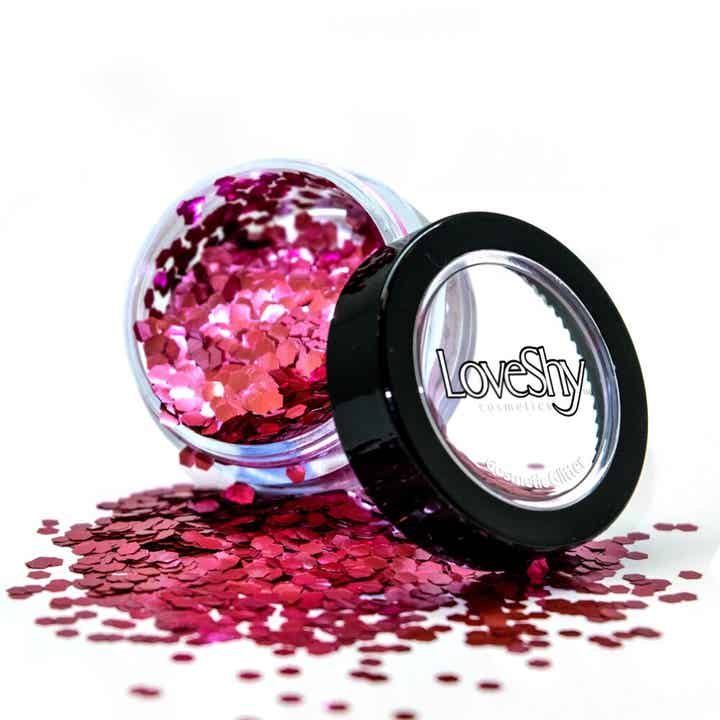 PaintGlow Holographic Chunky Glitter Biodegradable Chiffon Rose 6 ml