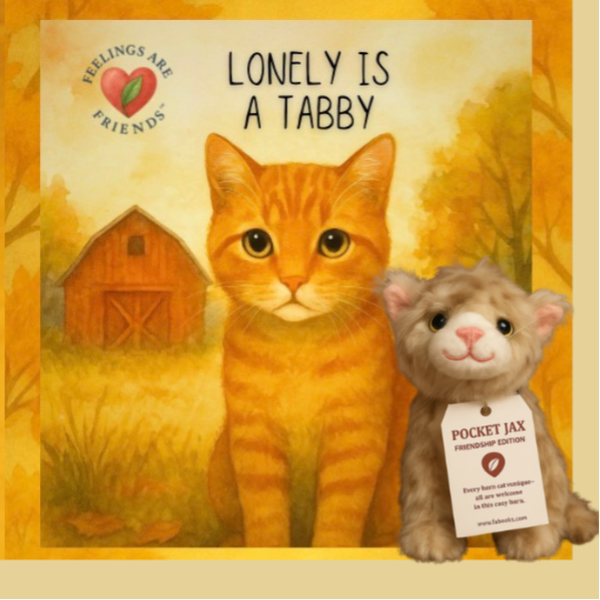 Lonely Is a Tabby – Book + Barn Kitten Plush Set