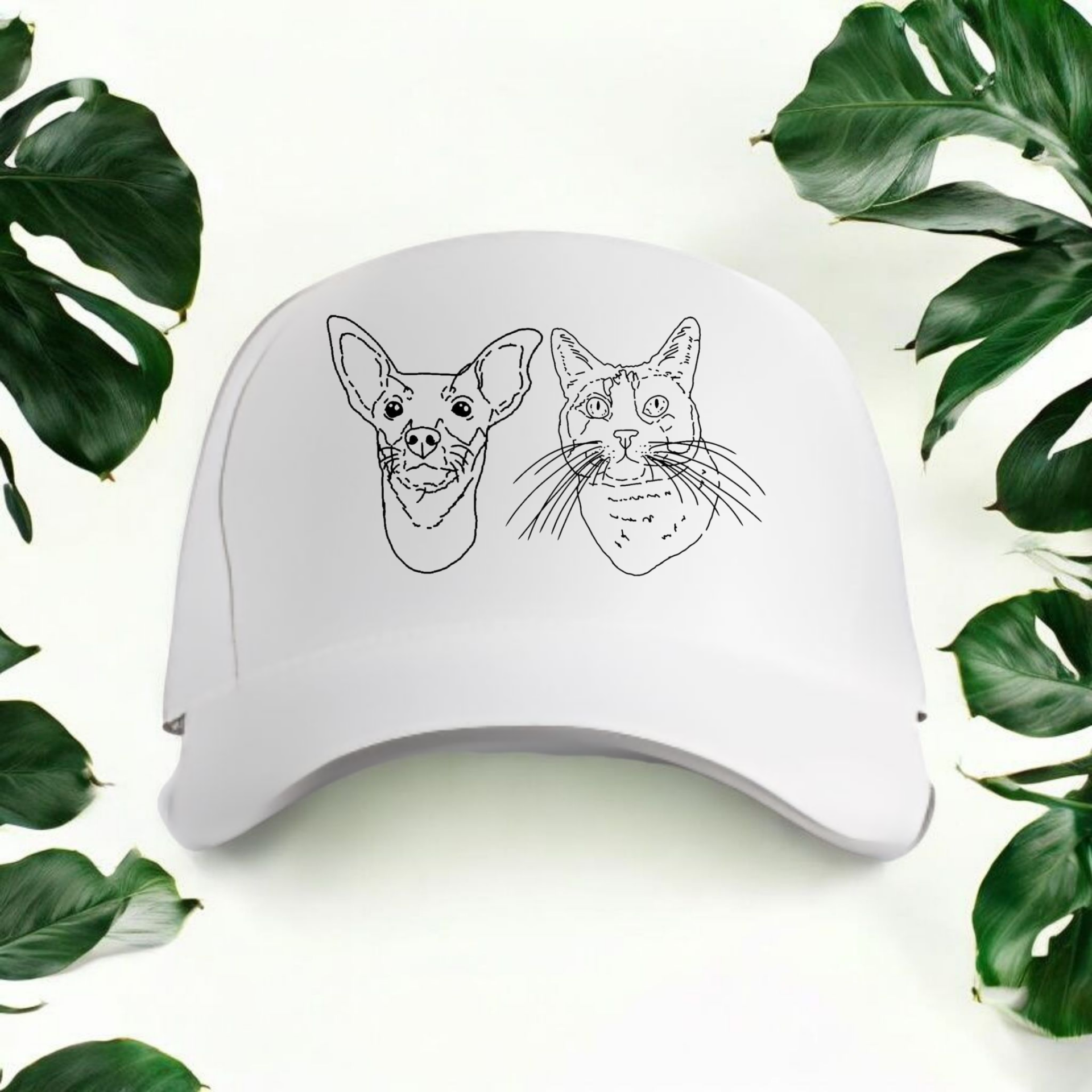 Gorra personalizada con el retrato de tu mascota (estilo minimalista)