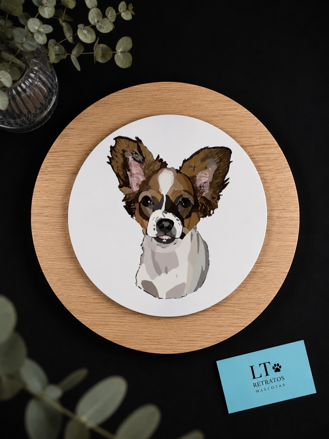 Alfombrilla de raton personalizada con el retrato de tu mascota (estilo semi)