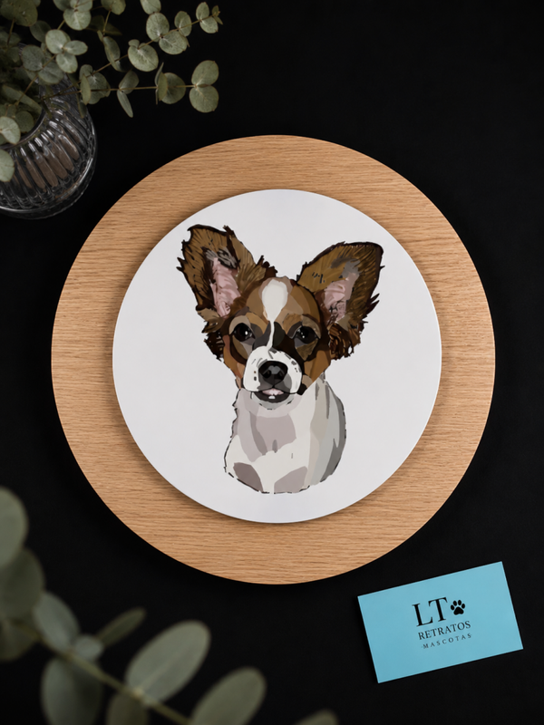 Alfombrilla de raton personalizada con el retrato de tu mascota (estilo semi)