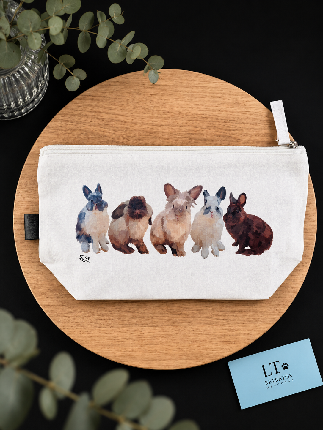 Neceser personalizado con el retrato de tu mascota (estilo realista)