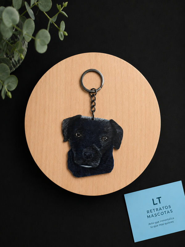 Llavero de madera de tu mascota hecho a mano (10x10cm)