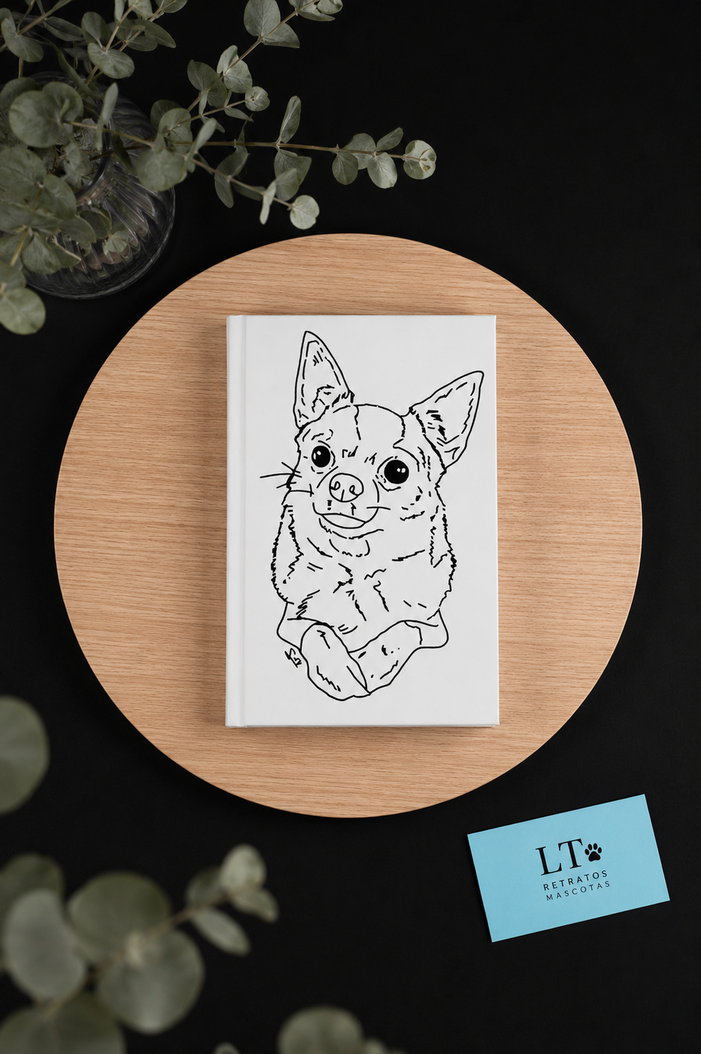 Libreta personalizada con retrato de mascota (estilo minimalista)