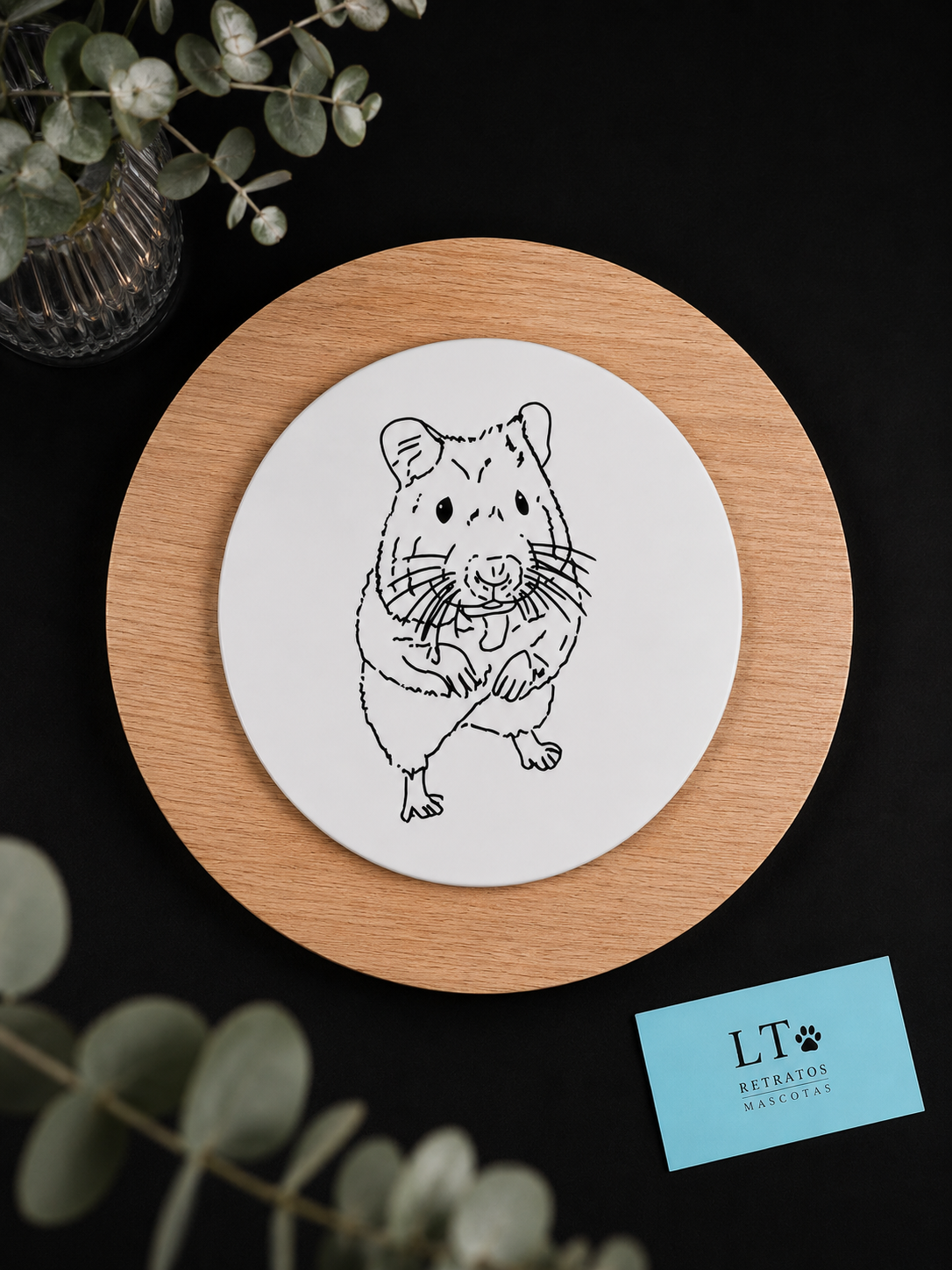 Alfombrilla de raton personalizada con el retrato de tu mascota (estilo minimalista)