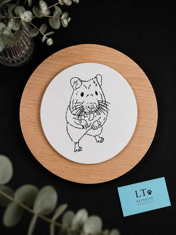 Alfombrilla de raton personalizada con el retrato de tu mascota (estilo minimalista)