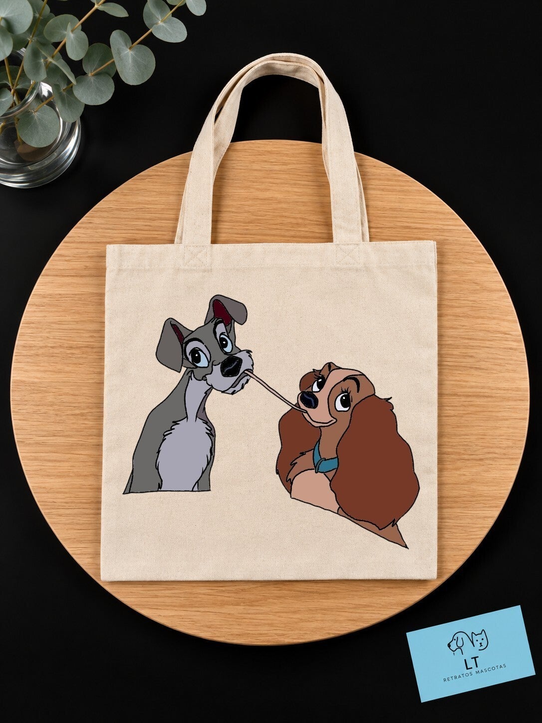 Tote bag la dama y el vagabundo