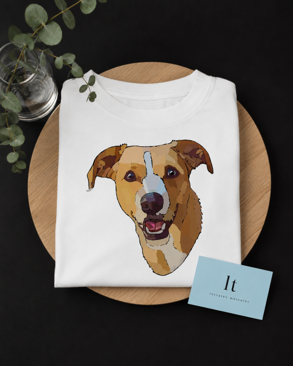 Camiseta personalizada con el retrato de tu mascota (estilo semi)