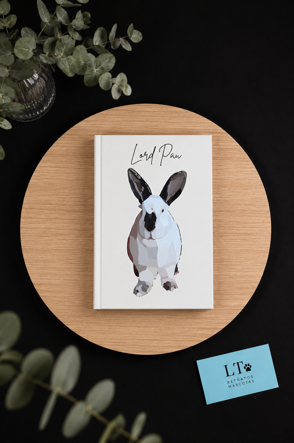 Libreta personalizada con el retrato de mascota (estilo semi)
