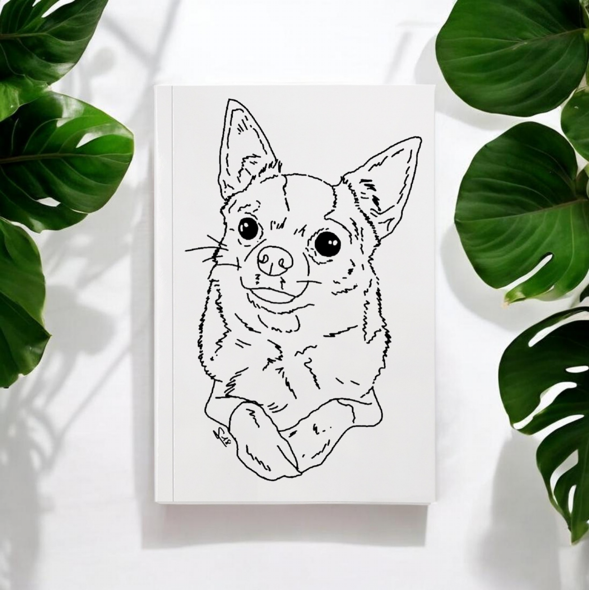 Libreta personalizada con retrato de mascota (estilo minimalista)
