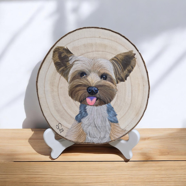 Retrato en madera hecho a mano personalizado de tu mascota