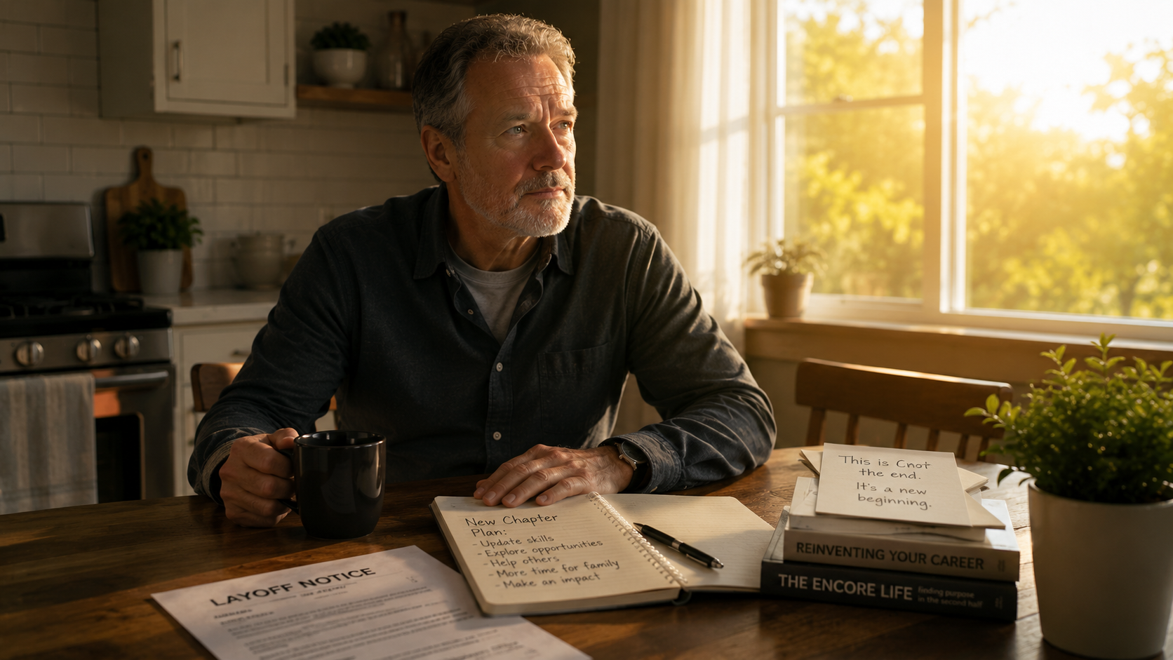Worker facing the over-50 work crisis and choosing between corporate employment and building independent income.