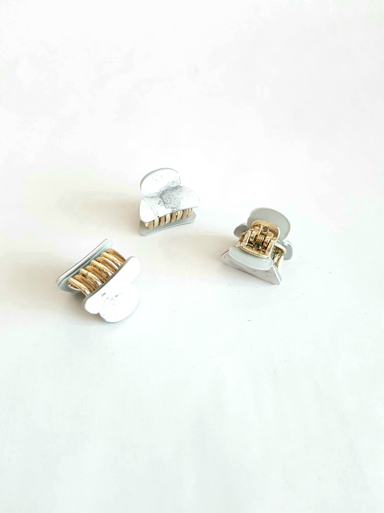 Mini haarclips marmer