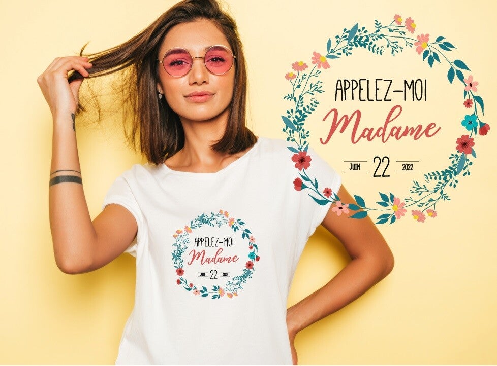 T-shirt EVJF "appelez-moi Madame" personnalisé