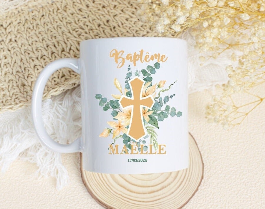 Mug personnalisé spécial baptême