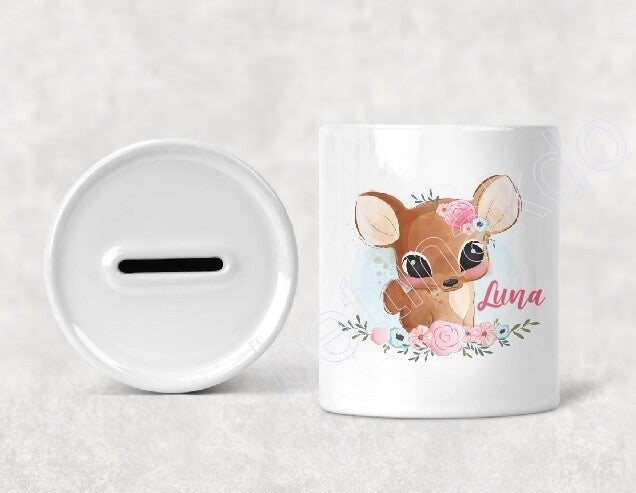 Tirelire personnalisée "biche"