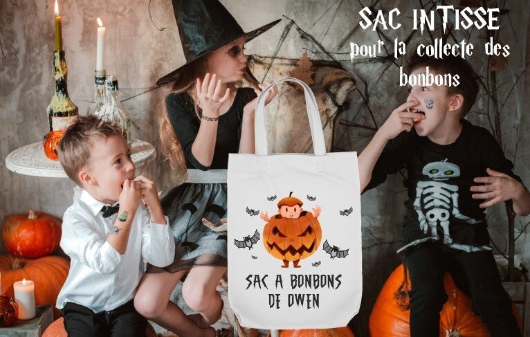 SAC A FRIANDISES "petite citrouille" personnalisé