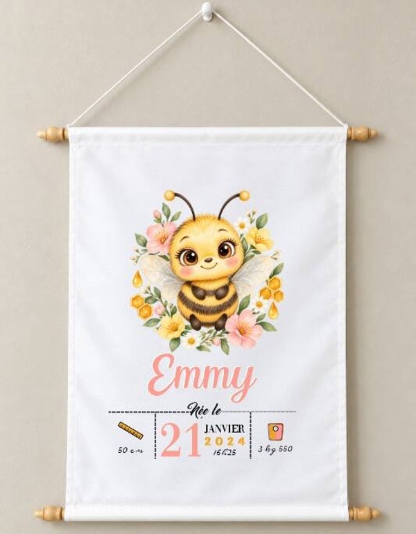 Fanion décoratif personnalisé  "abeille"