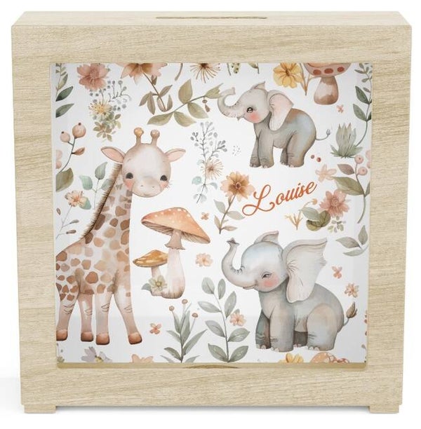 Tirelire en bois personnalisé - animaux