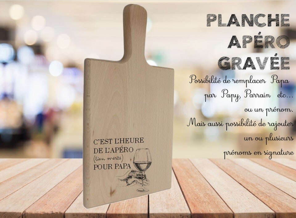 PLANCHE APERO "l'apéro bien mérité pour papa (ou autre) personnalisée