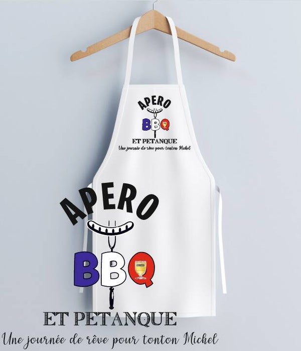 TABLIER DE CUISINE "apéro, BBQ et pétanque"