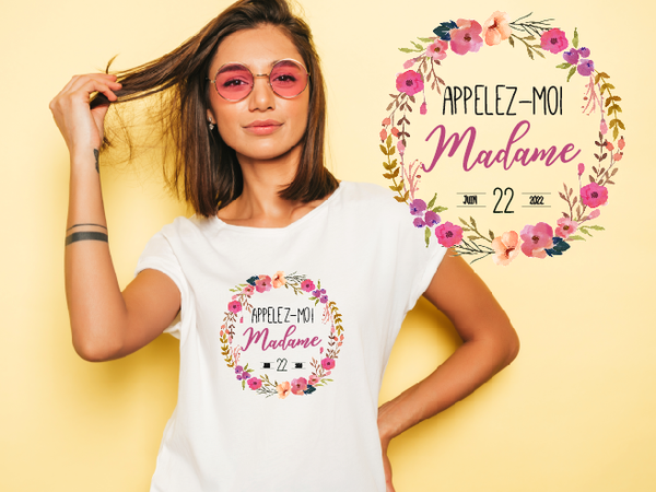 T-shirt EVJF "Appelez moi Madame" personnalisé