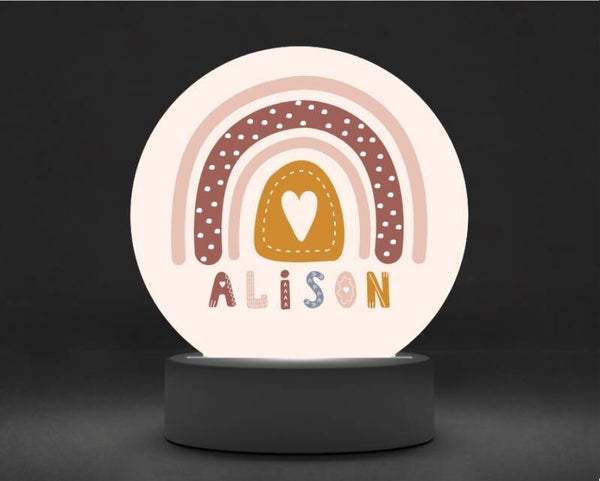 Lampe veilleuse personnalisée ARC EN CIEL BOHO