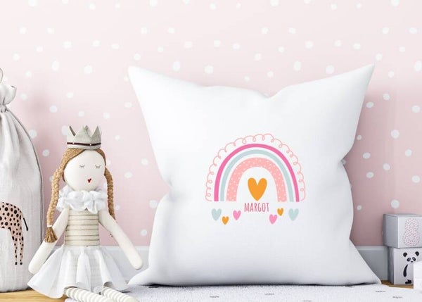 Coussin personnalisé "arc en ciel"