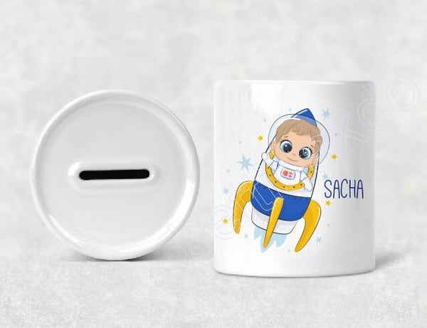 tirelire personnalisée "petit astronaute"